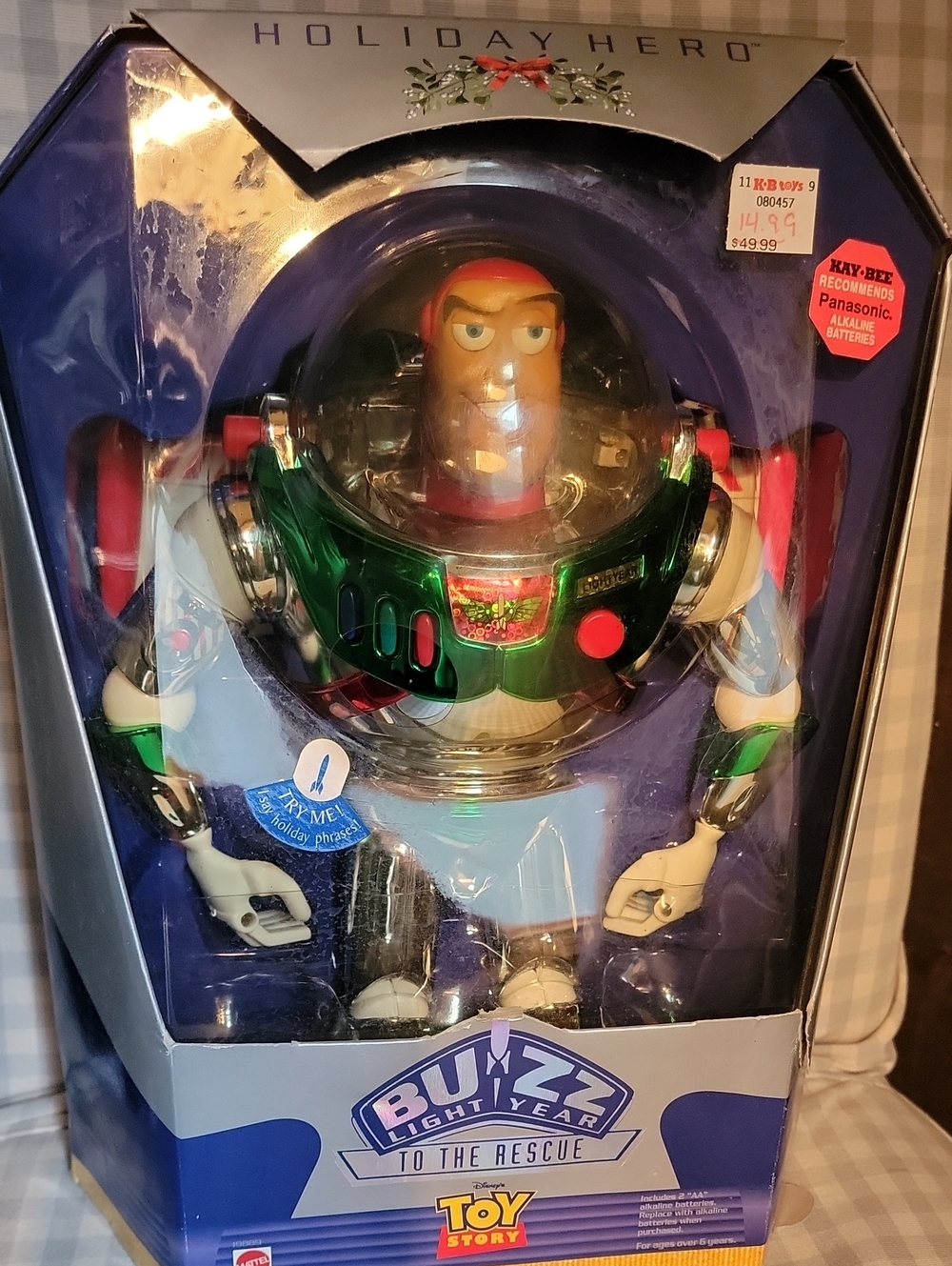Disney Toy Story Buzz Lightyear Holiday Hero Action Figure - Green/White